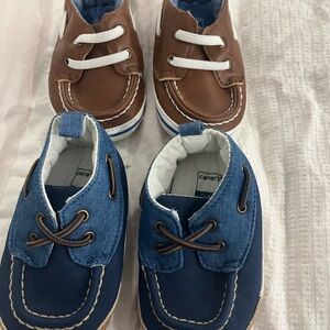 Carter's Moccasins Brown and Blue Soft-Soled Shoes